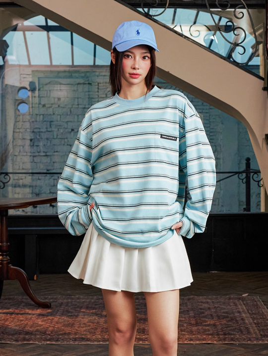 Harsh and Cruel Striped Pocket Long Sleeve Tee | Face 3 Face