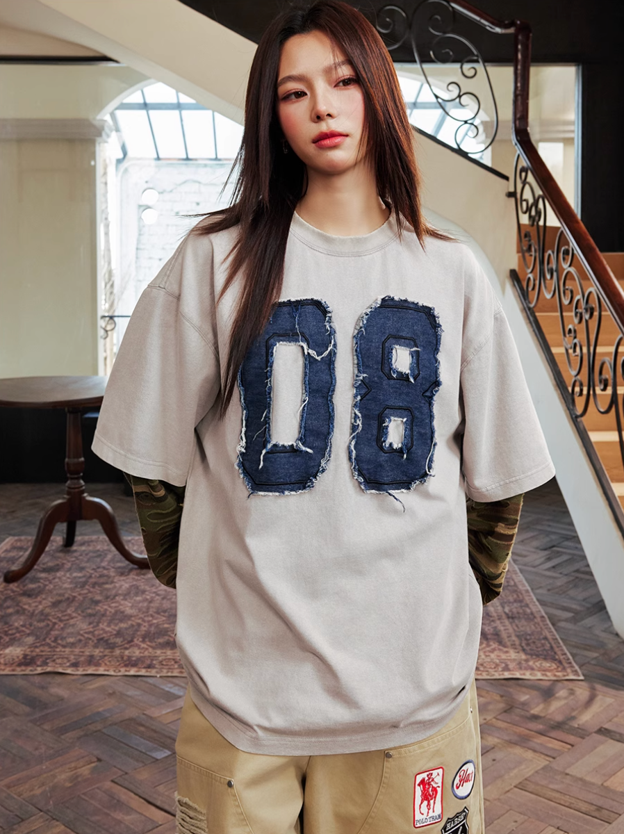 Harsh and Cruel Camouflage Number Destruction Layered Long Sleeve Tee | Face 3 Face
