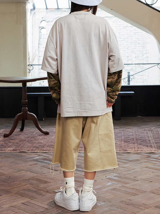 Harsh and Cruel Camouflage Number Destruction Layered Long Sleeve Tee | Face 3 Face