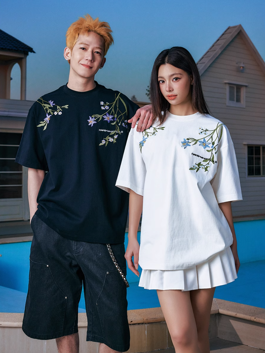 Harsh and Cruel Botanical Embroidery Tee | Face 3 Face