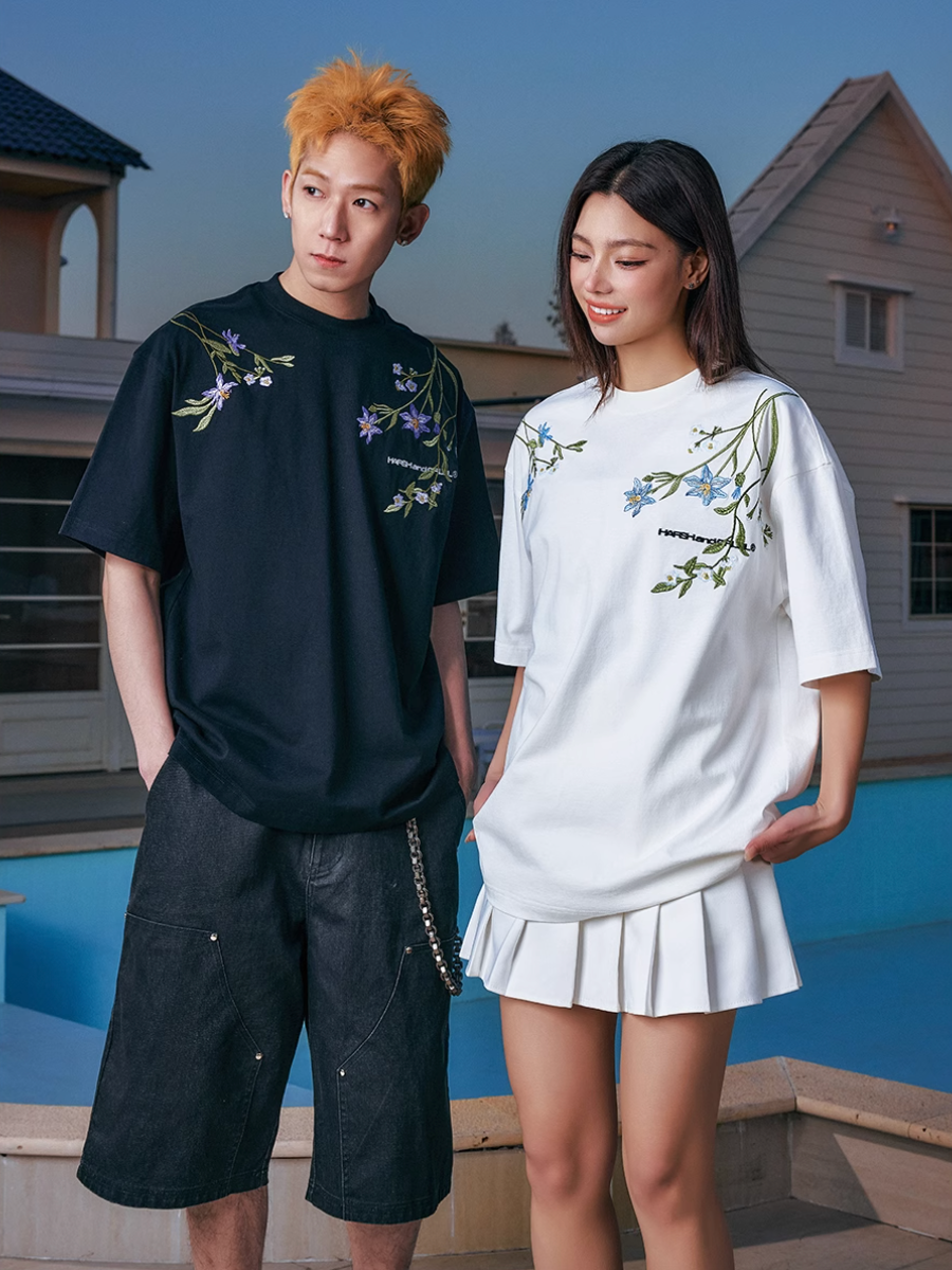 Harsh and Cruel Botanical Embroidery Tee | Face 3 Face