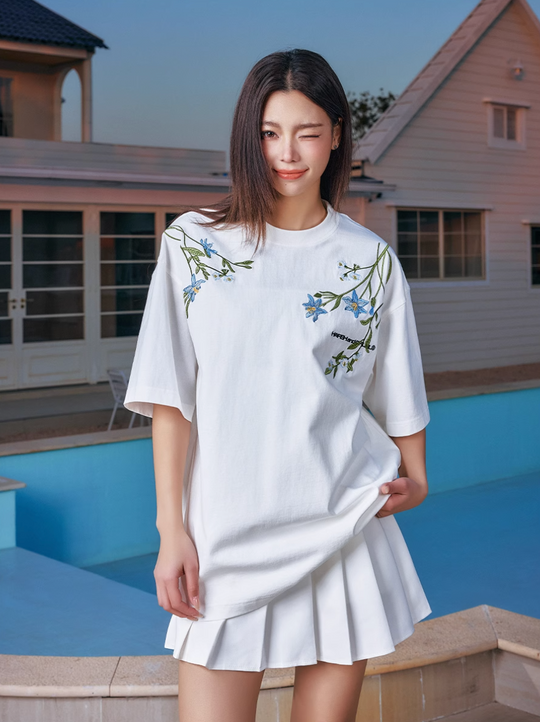 Harsh and Cruel Botanical Embroidery Tee | Face 3 Face