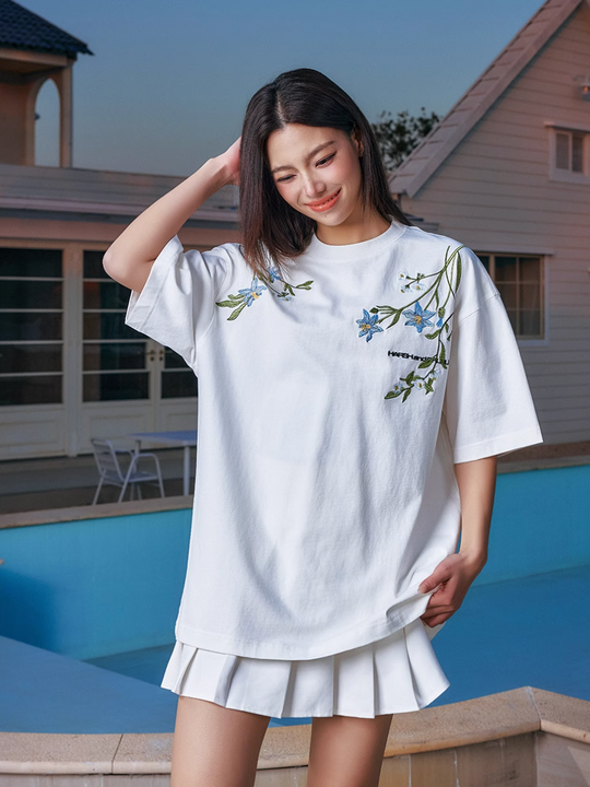 Harsh and Cruel Botanical Embroidery Tee | Face 3 Face
