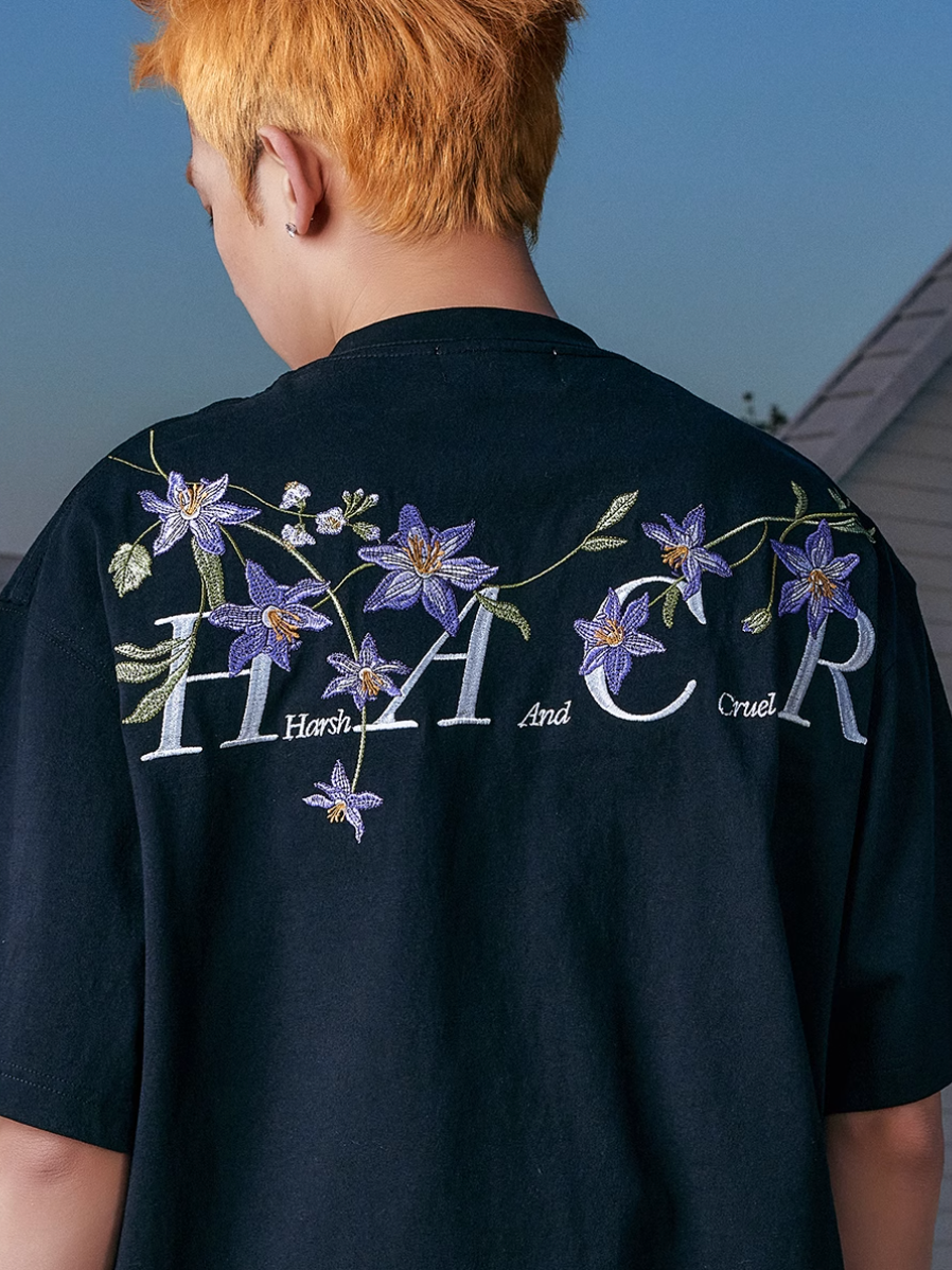 Harsh and Cruel Botanical Embroidery Tee | Face 3 Face