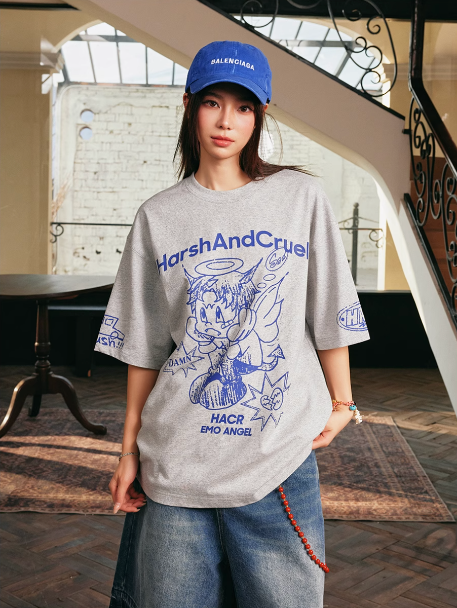 Harsh and Cruel Angel Graffiti Print Tee | Face 3 Face