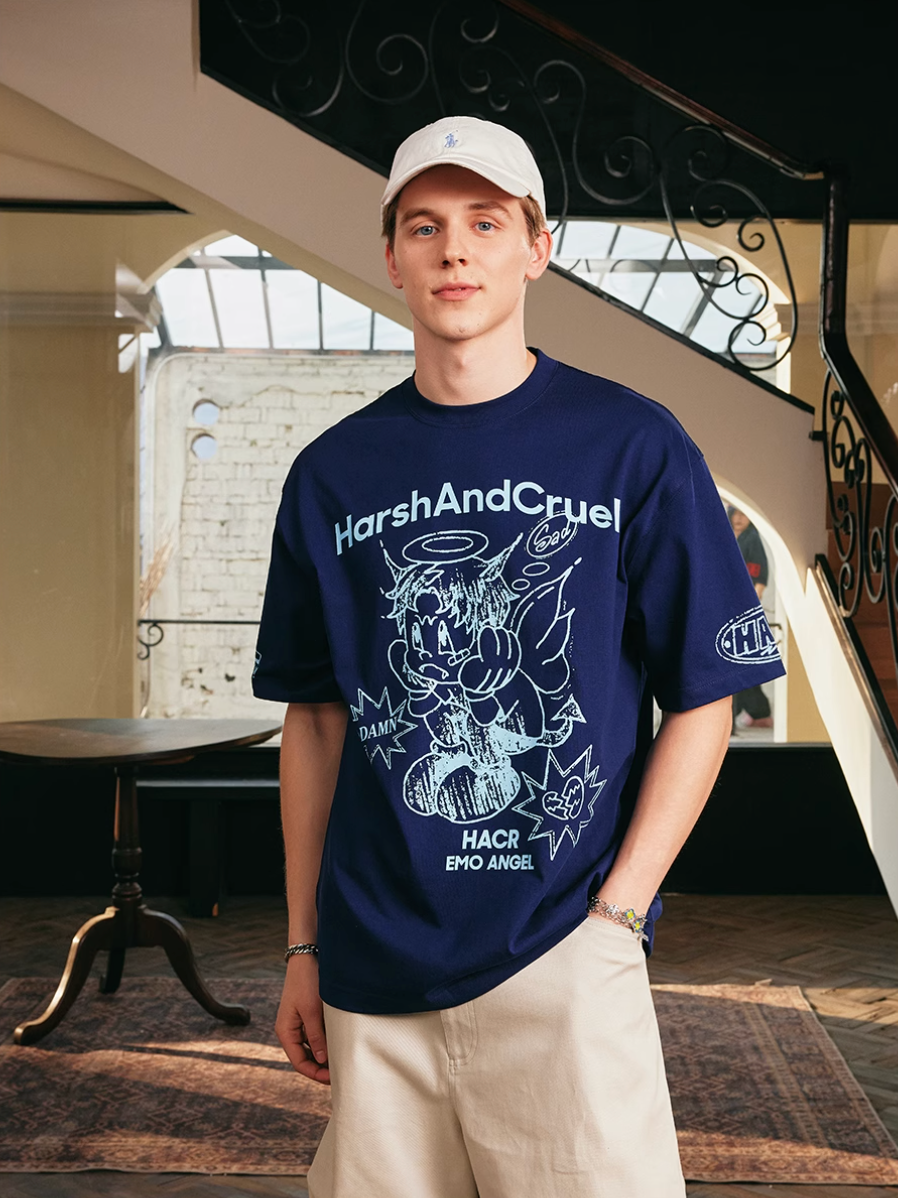 Harsh and Cruel Angel Graffiti Print Tee | Face 3 Face