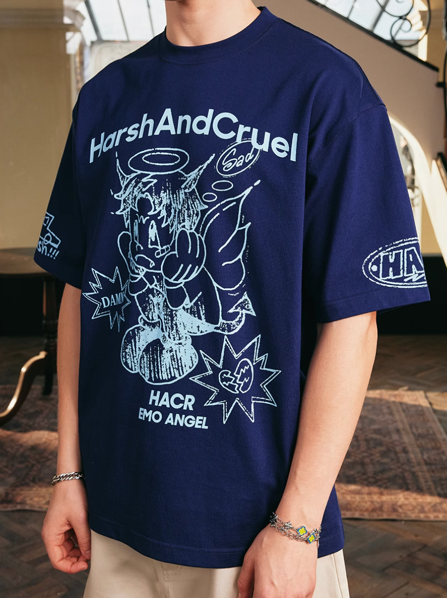 Harsh and Cruel Angel Graffiti Print Tee | Face 3 Face