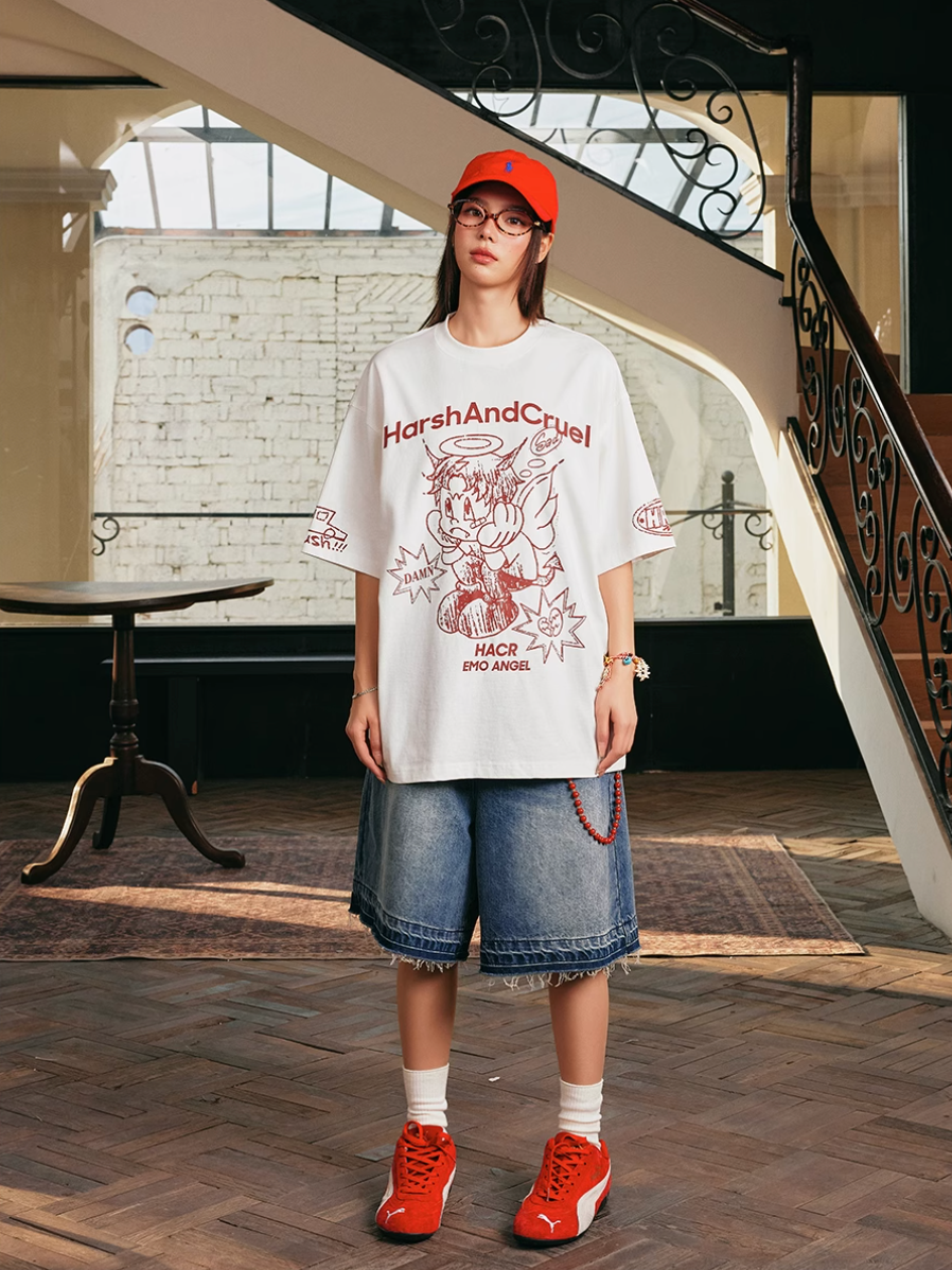Harsh and Cruel Angel Graffiti Print Tee | Face 3 Face
