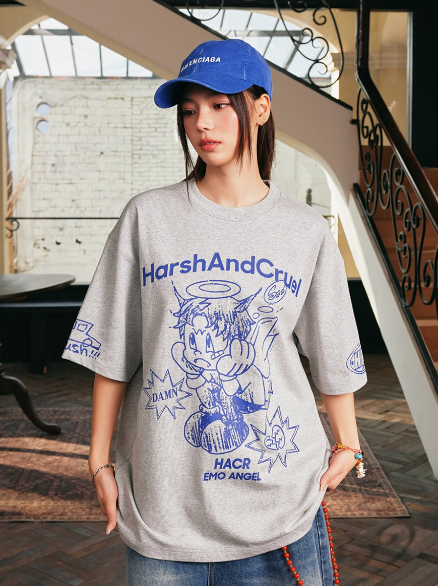 Harsh and Cruel Angel Graffiti Print Tee | Face 3 Face