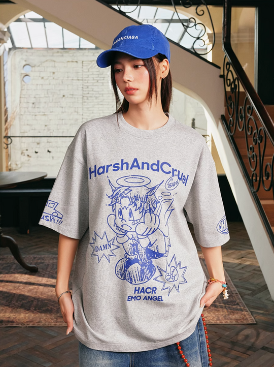 Harsh and Cruel Angel Graffiti Print Tee | Face 3 Face