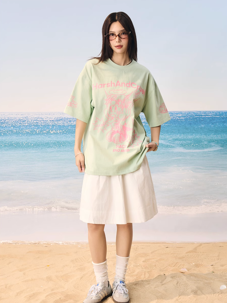 Harsh and Cruel Angel Graffiti Print Tee | Face 3 Face