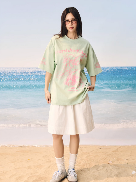 Harsh and Cruel Angel Graffiti Print Tee | Face 3 Face