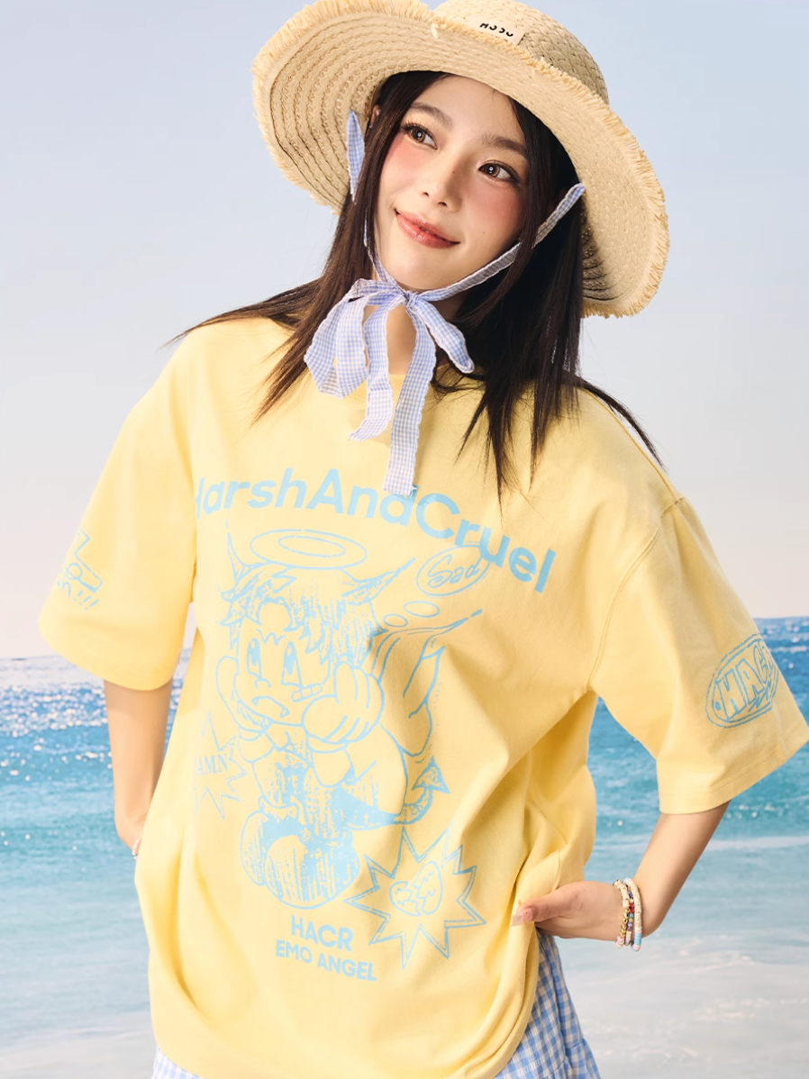 Harsh and Cruel Angel Graffiti Print Tee | Face 3 Face