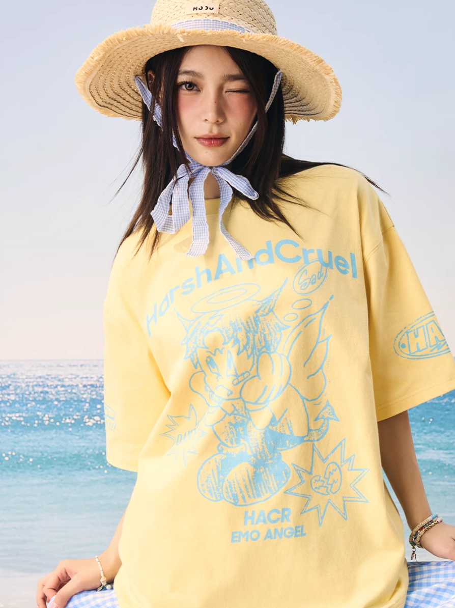 Harsh and Cruel Angel Graffiti Print Tee | Face 3 Face