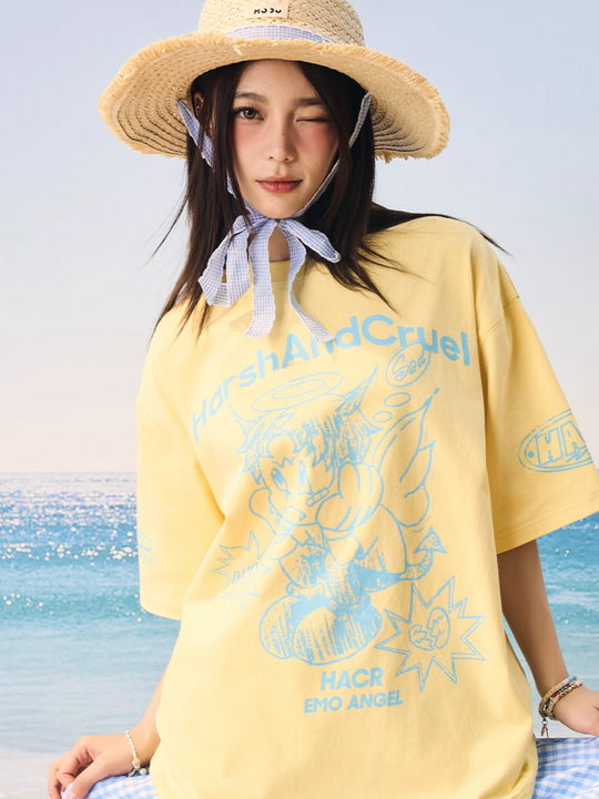 Harsh and Cruel Angel Graffiti Print Tee | Face 3 Face