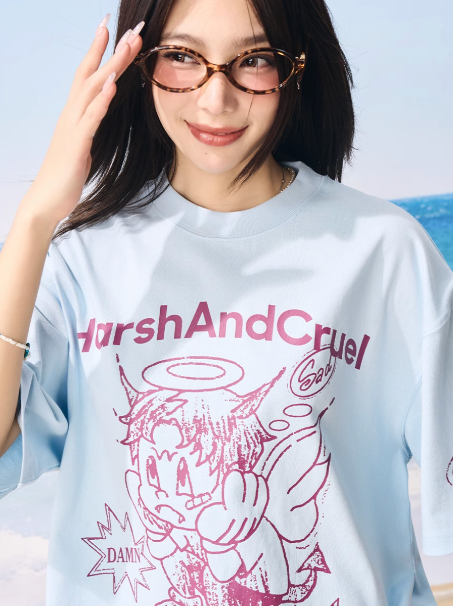 Harsh and Cruel Angel Graffiti Print Tee | Face 3 Face