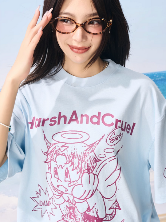 Harsh and Cruel Angel Graffiti Print Tee | Face 3 Face
