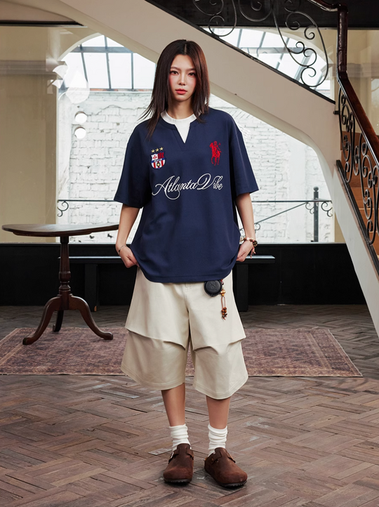 Harsh and Cruel Badge Embroidered Layered Tee | Face 3 Face