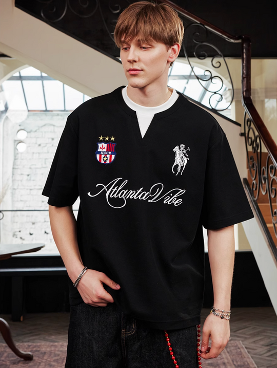 Harsh and Cruel Badge Embroidered Layered Tee | Face 3 Face