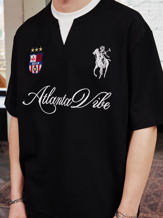 Harsh and Cruel Badge Embroidered Layered Tee | Face 3 Face