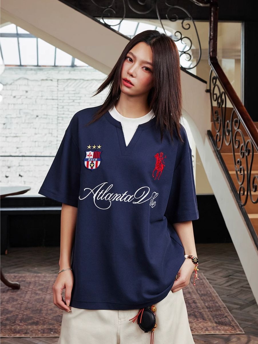 Harsh and Cruel Badge Embroidered Layered Tee | Face 3 Face
