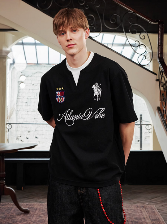 Harsh and Cruel Badge Embroidered Layered Tee | Face 3 Face