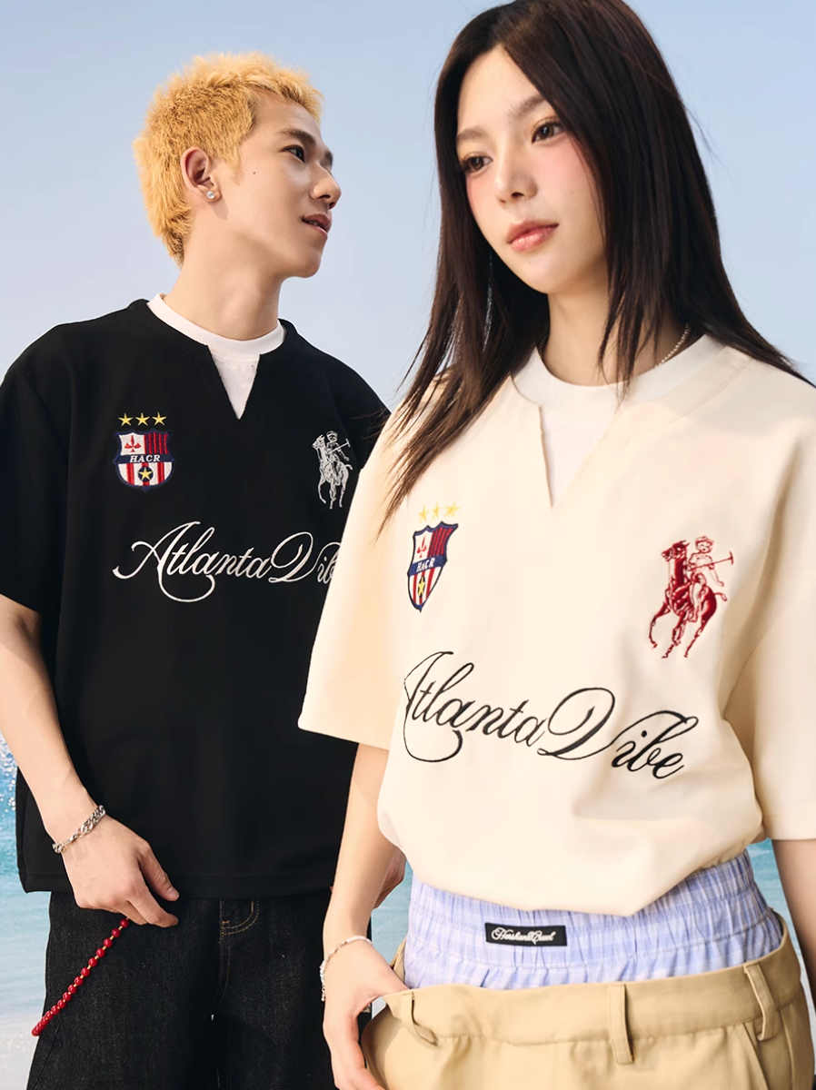 Harsh and Cruel Badge Embroidered Layered Tee | Face 3 Face