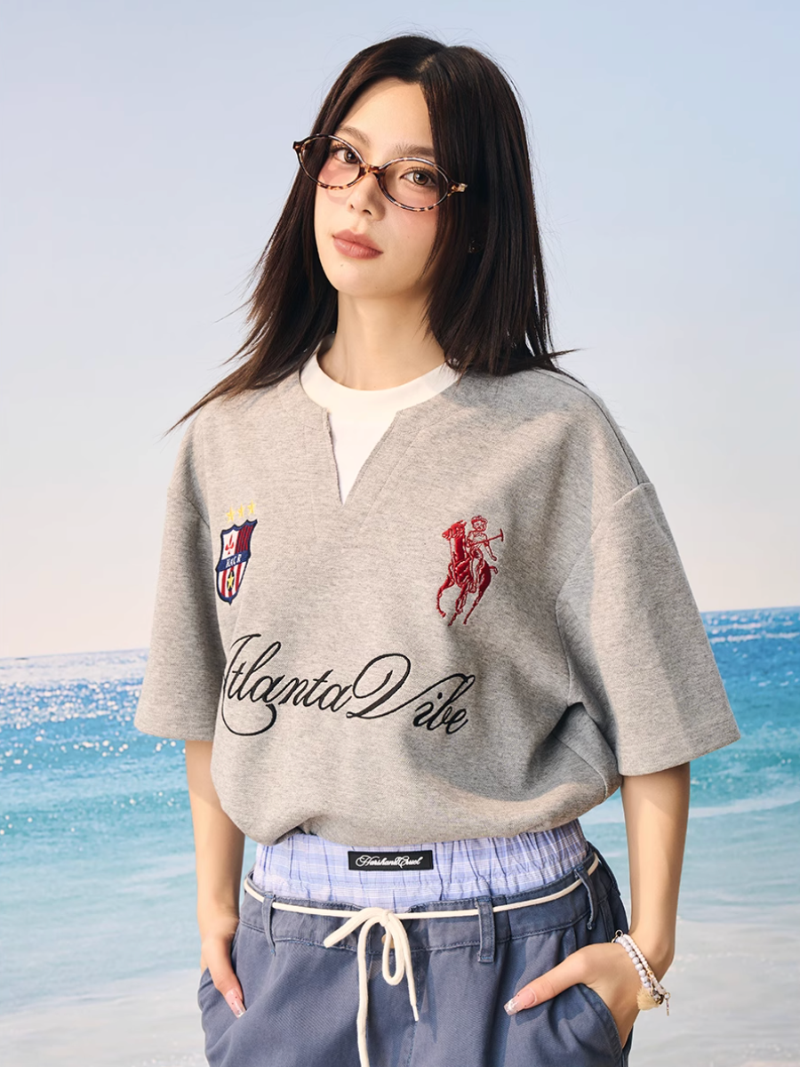 Harsh and Cruel Badge Embroidered Layered Tee | Face 3 Face