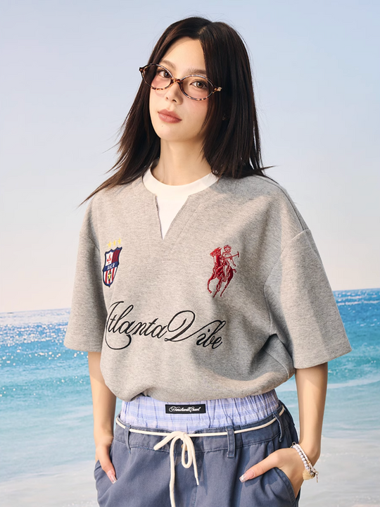 Harsh and Cruel Badge Embroidered Layered Tee | Face 3 Face