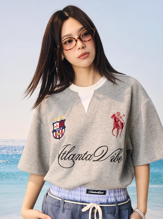 Harsh and Cruel Badge Embroidered Layered Tee | Face 3 Face