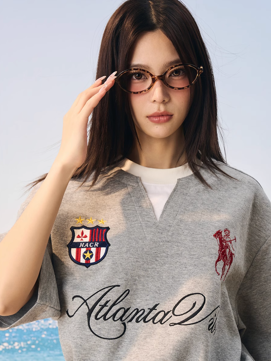 Harsh and Cruel Badge Embroidered Layered Tee | Face 3 Face