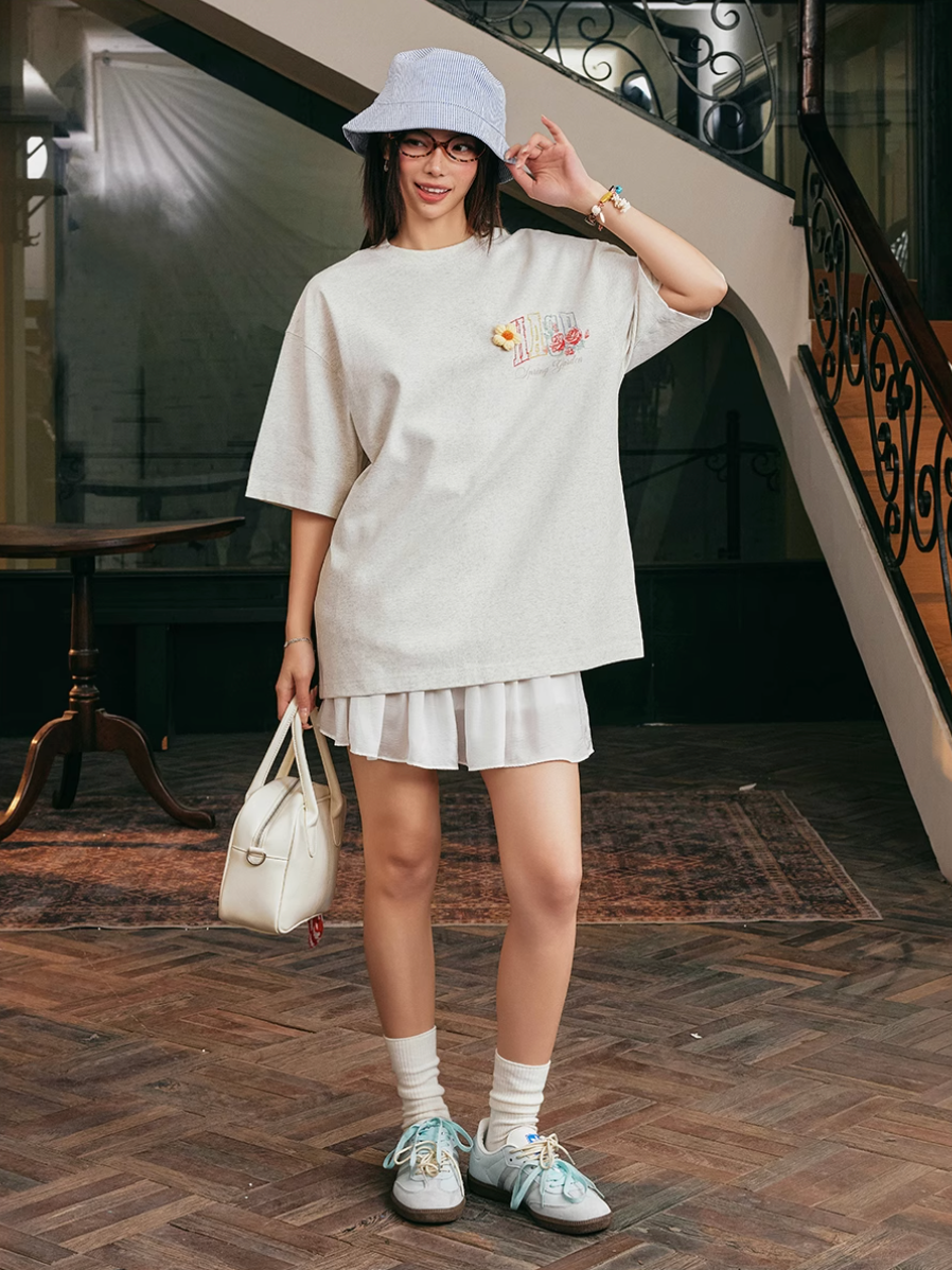 Harsh and Cruel HACR Crayon Drawing 3D Wool Flower Tee | Face 3 Face