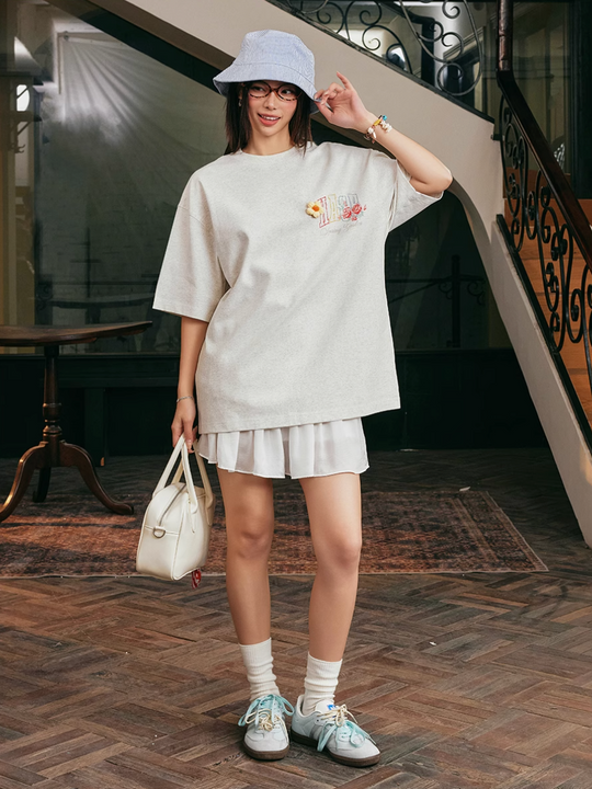 Harsh and Cruel HACR Crayon Drawing 3D Wool Flower Tee | Face 3 Face