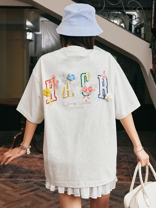 Harsh and Cruel HACR Crayon Drawing 3D Wool Flower Tee | Face 3 Face