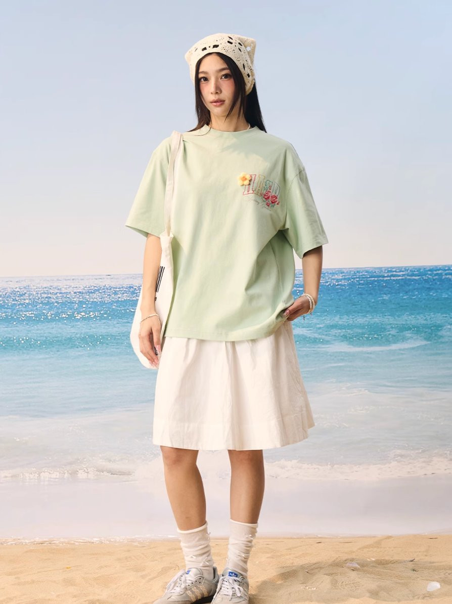 Harsh and Cruel HACR Crayon Drawing 3D Wool Flower Tee | Face 3 Face