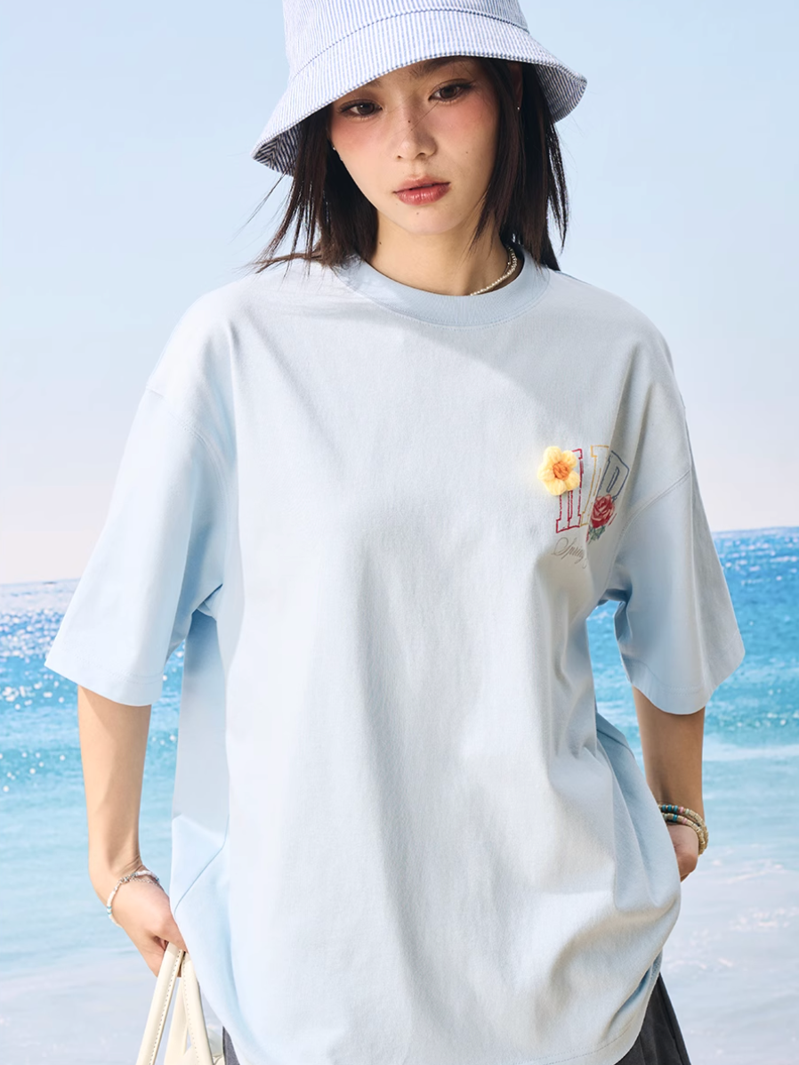 Harsh and Cruel HACR Crayon Drawing 3D Wool Flower Tee | Face 3 Face