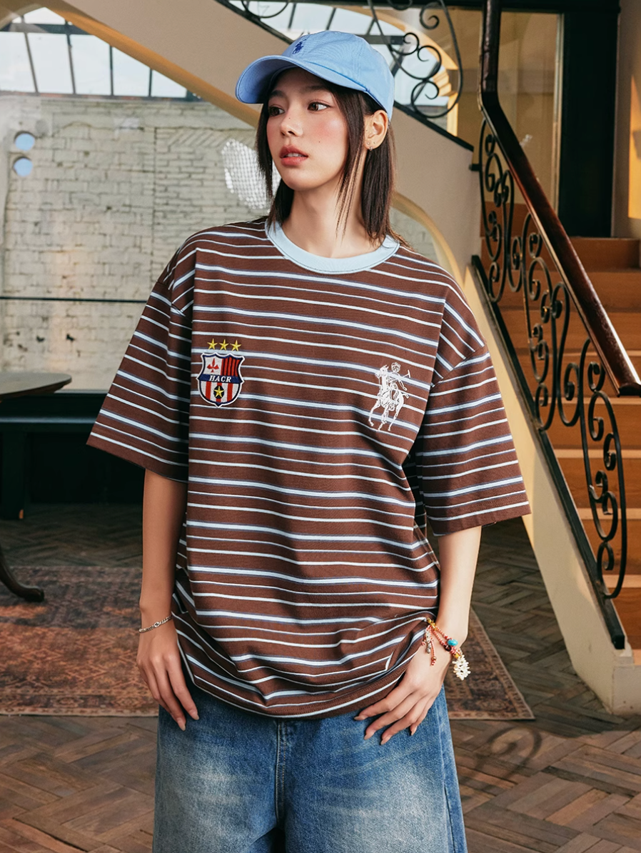 Harsh and Cruel HACR Contrast Collar Striped Tee | Face 3 Face