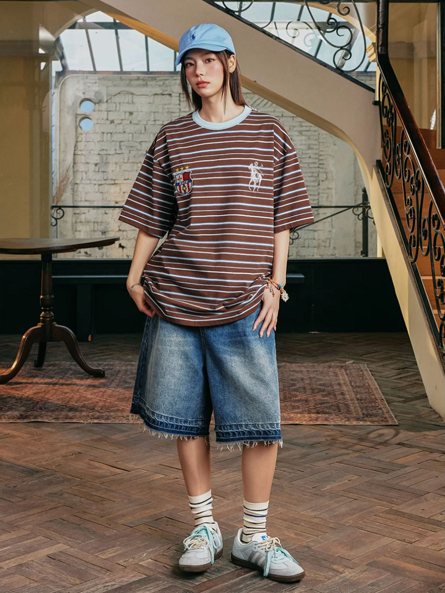 Harsh and Cruel HACR Contrast Collar Striped Tee | Face 3 Face