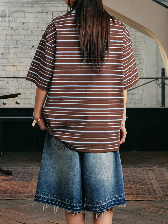 Harsh and Cruel HACR Contrast Collar Striped Tee | Face 3 Face