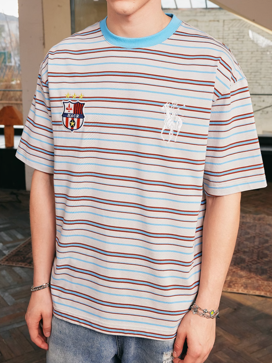 Harsh and Cruel HACR Contrast Collar Striped Tee | Face 3 Face