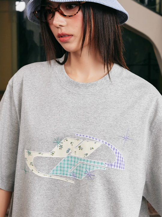 Harsh and Cruel HCAR Floral Plaid Patch Embroidered Tee | Face 3 Face