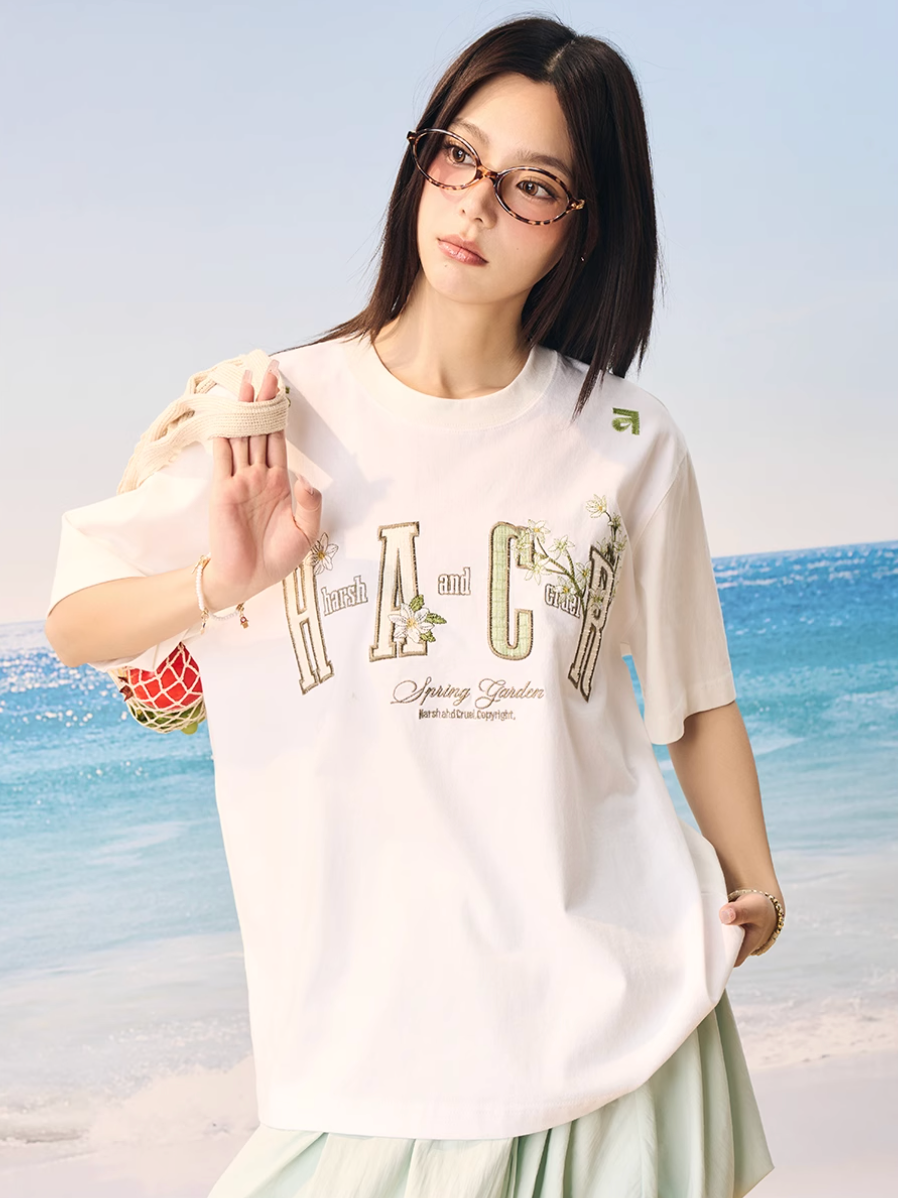 Harsh and Cruel HACR Floral Plaid 3D Embroidered Tee | Face 3 Face