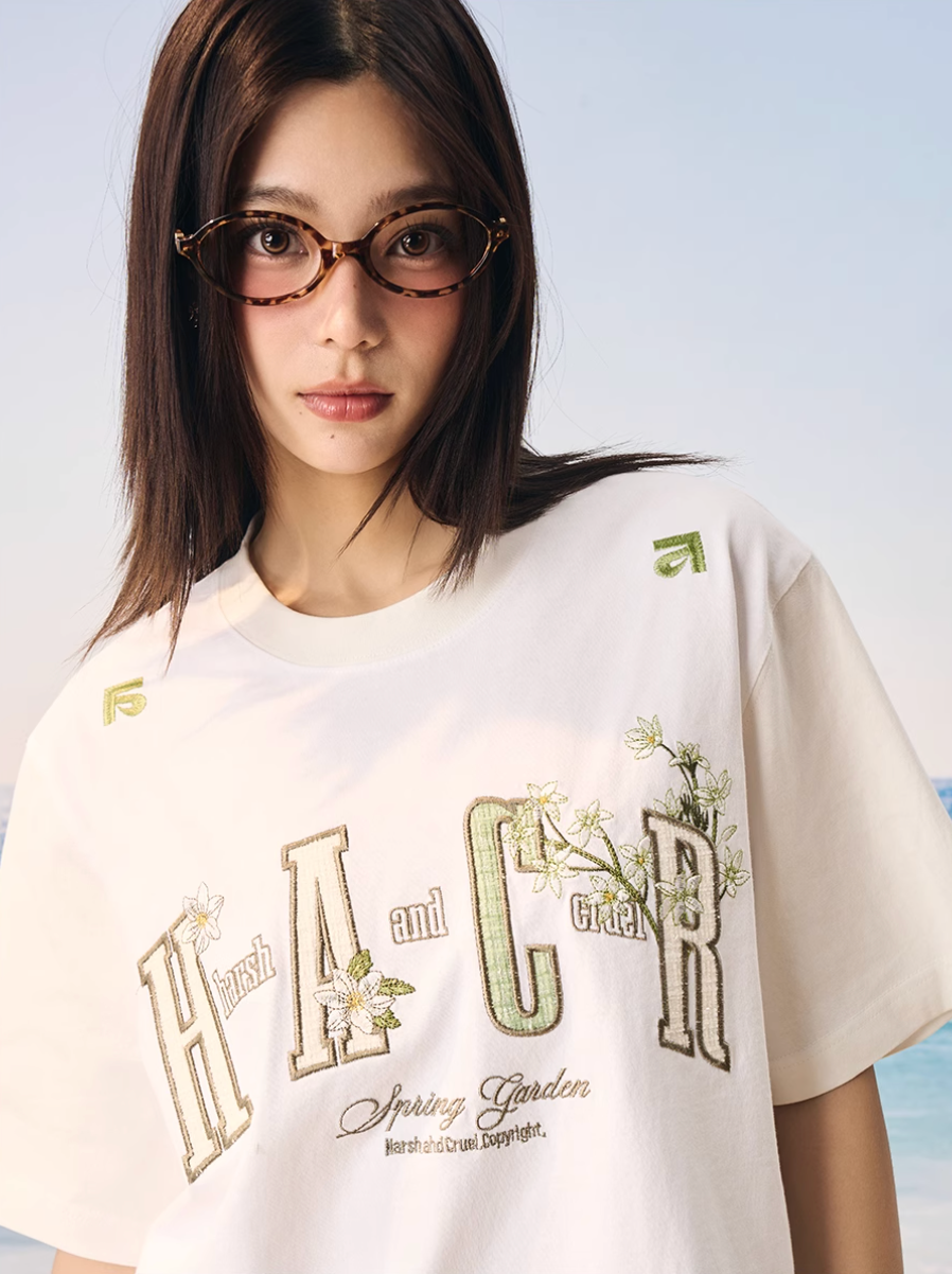 Harsh and Cruel HACR Floral Plaid 3D Embroidered Tee | Face 3 Face