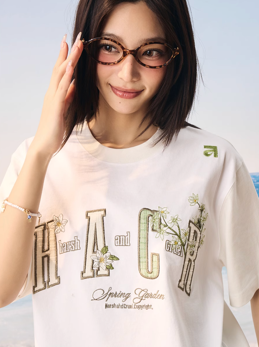 Harsh and Cruel HACR Floral Plaid 3D Embroidered Tee | Face 3 Face