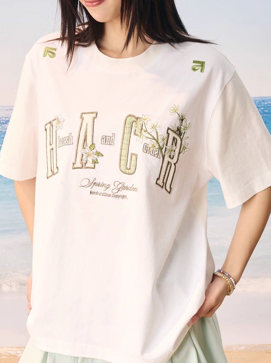 Harsh and Cruel HACR Floral Plaid 3D Embroidered Tee | Face 3 Face