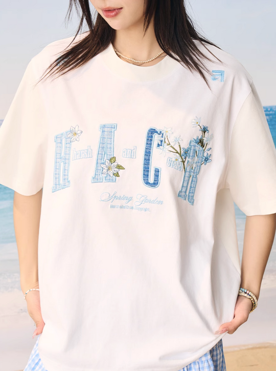 Harsh and Cruel HACR Floral Plaid 3D Embroidered Tee | Face 3 Face