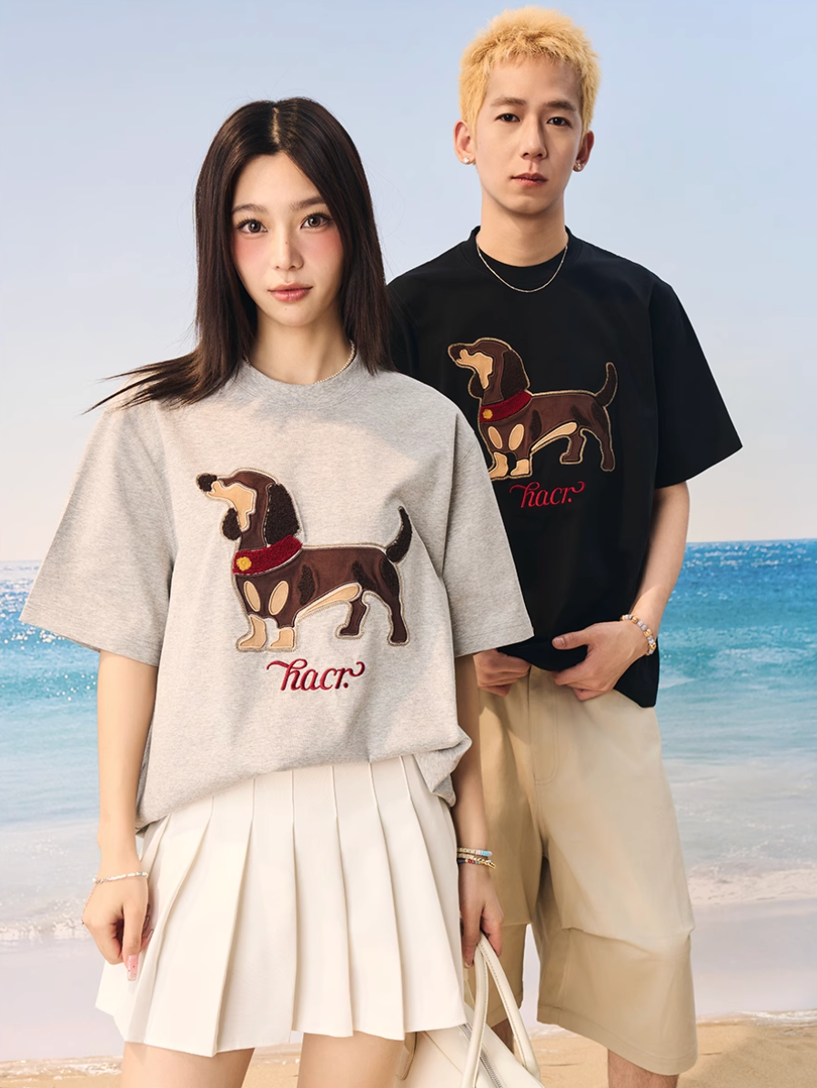 Harsh and Cruel Dachshund 3D Patch Embroidered Tee | Face 3 Face