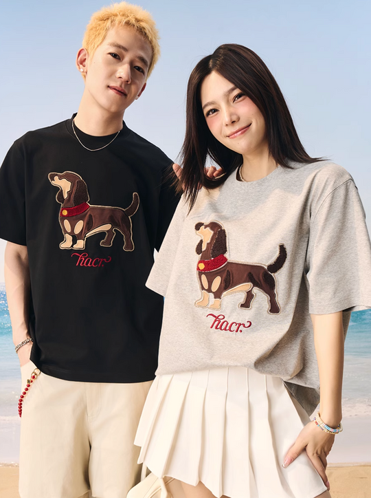 Harsh and Cruel Dachshund 3D Patch Embroidered Tee | Face 3 Face