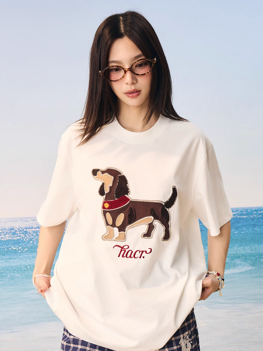 Harsh and Cruel Dachshund 3D Patch Embroidered Tee | Face 3 Face