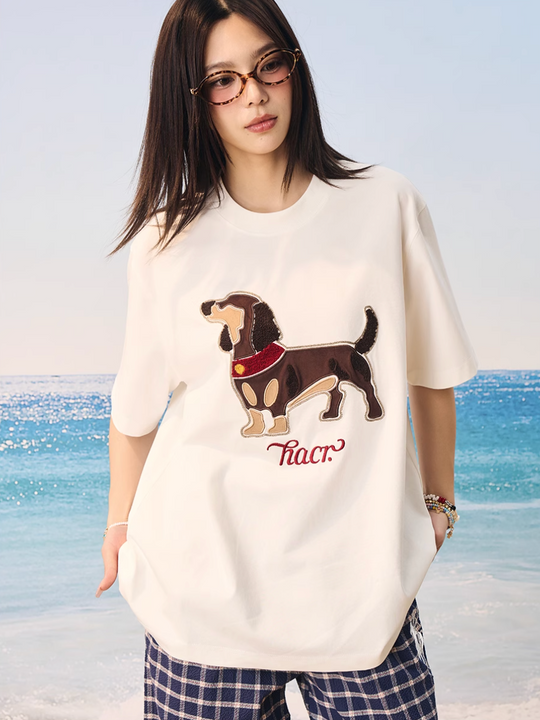 Harsh and Cruel Dachshund 3D Patch Embroidered Tee | Face 3 Face
